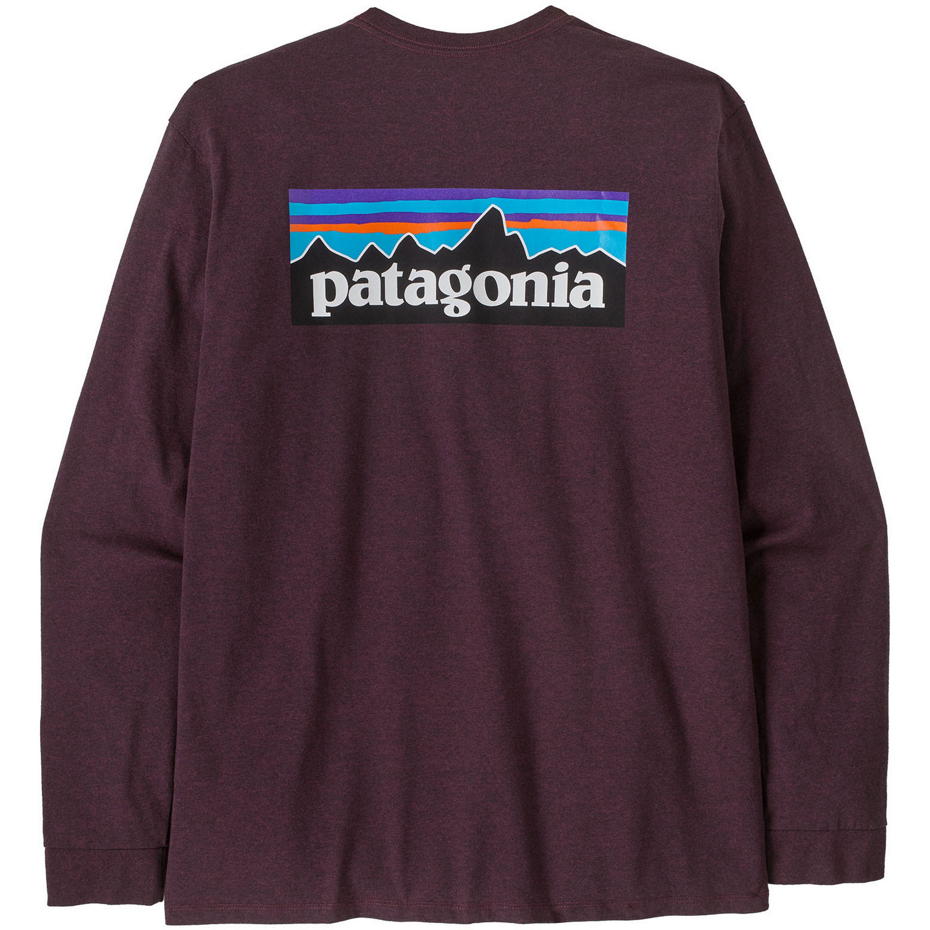 Patagonia Long-Sleeved P-6 Logo Responsibili-Tee shirt heren berry fig