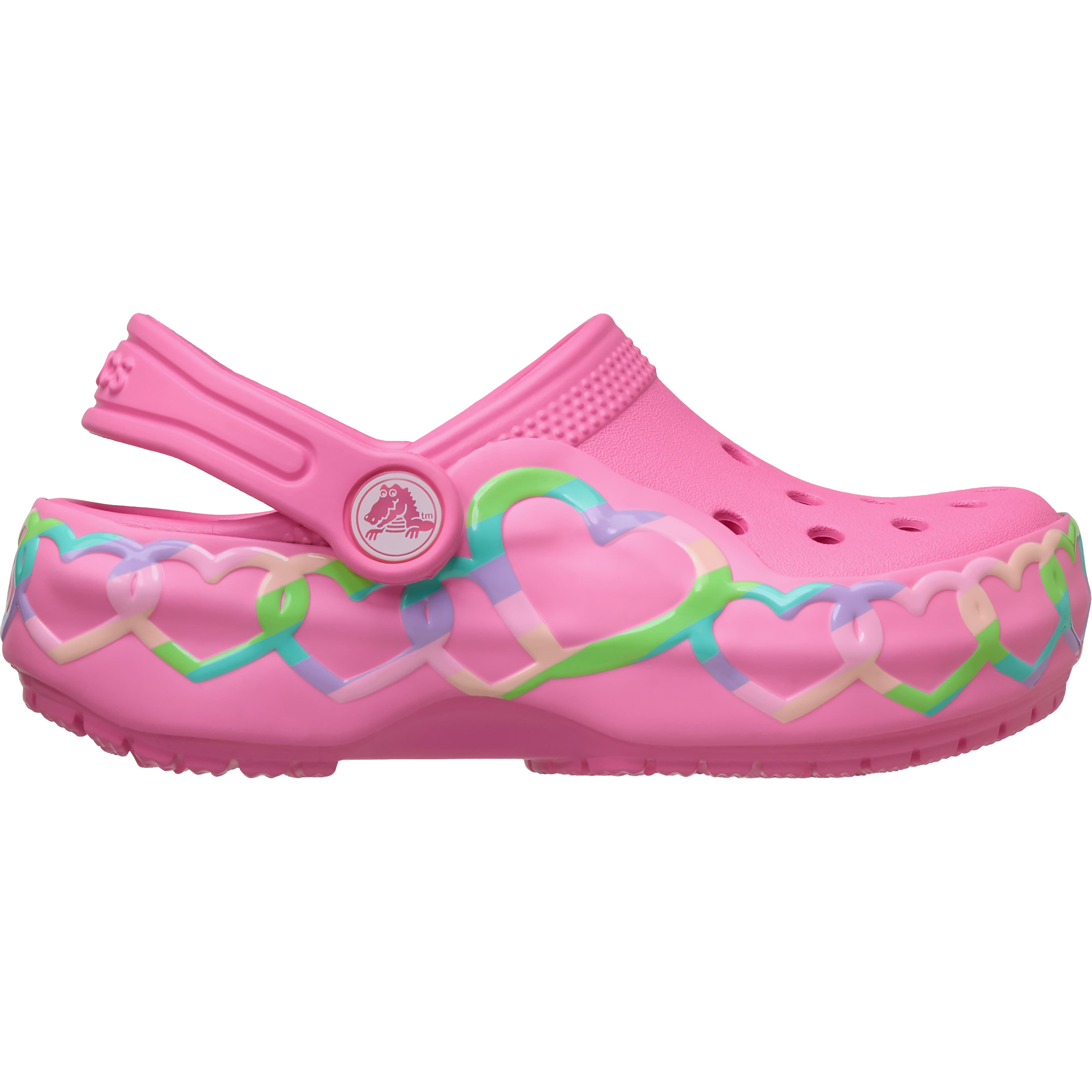 Crocs Classic Heart Lights klompen junior pink lemonade 