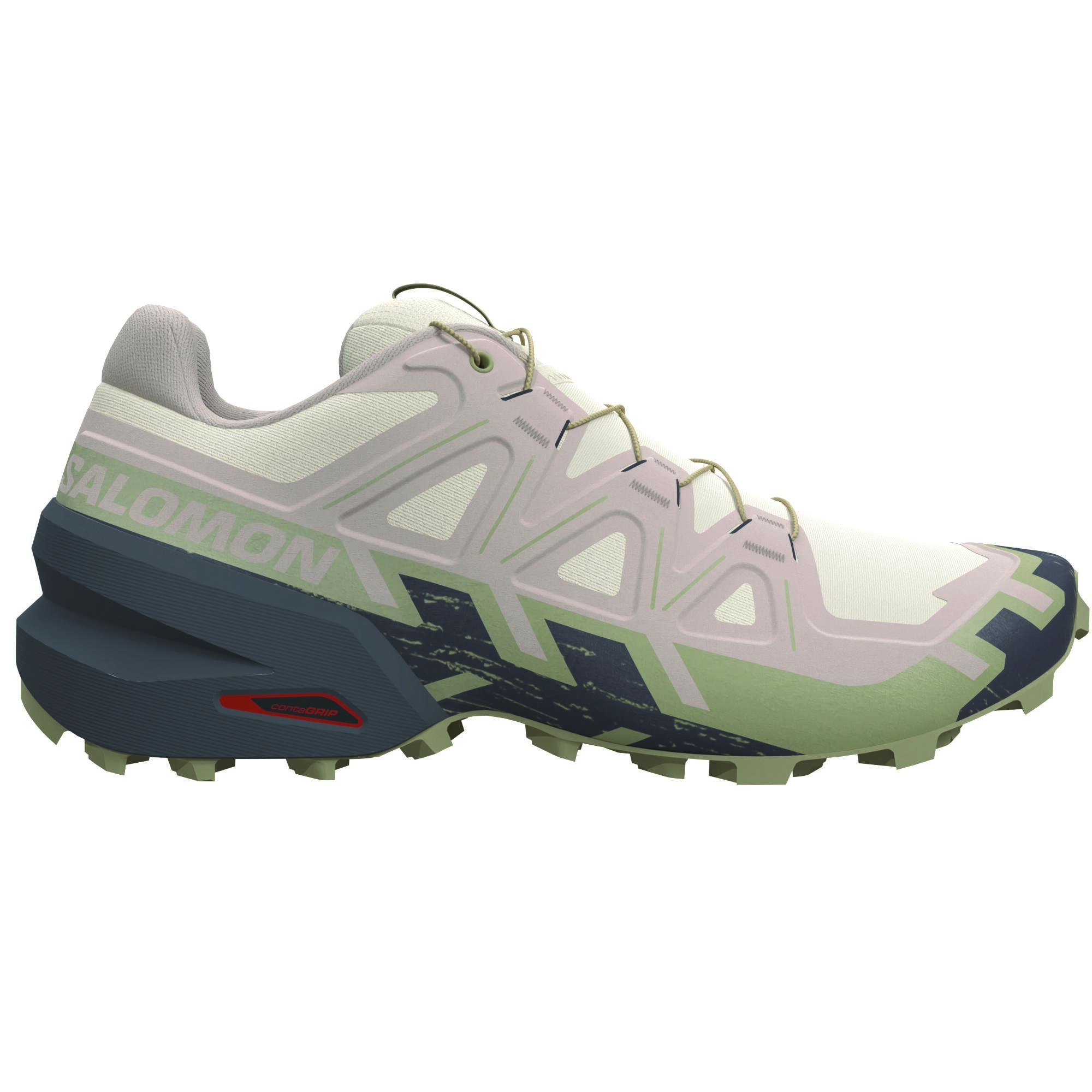 Salomon Speedcross 6 hardloopschoenen dames tapioca shadow gray slate green