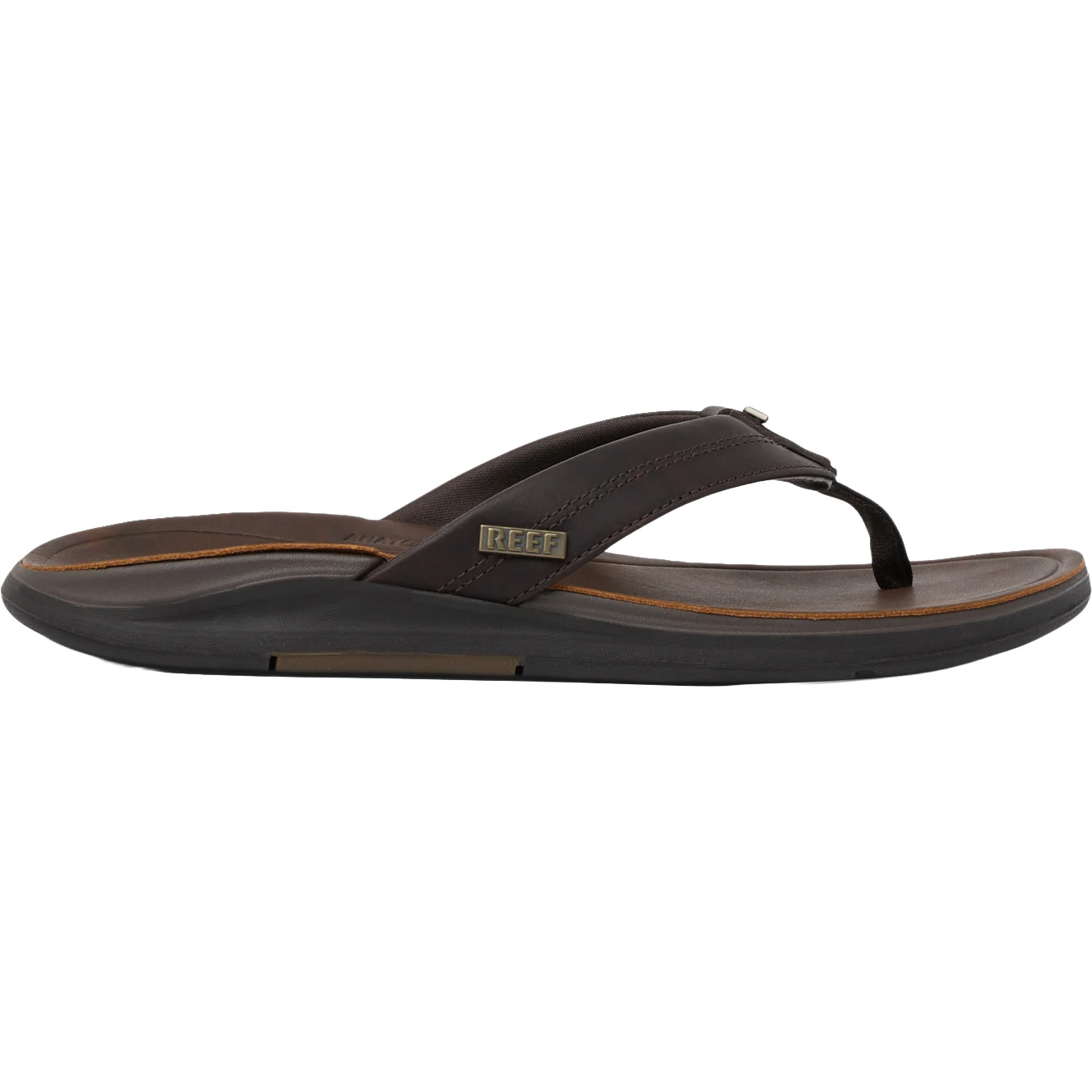 REEF Leather Offshore slippers heren dark brown 