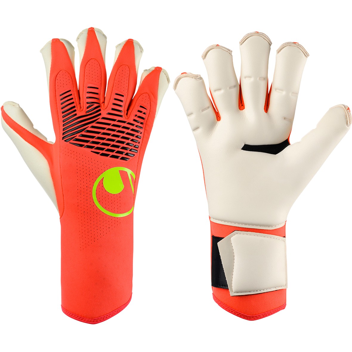 Uhlsport FM ZNE ABSOLUTGRIP HYBD keepershandschoenen fluo red white fluo yellow