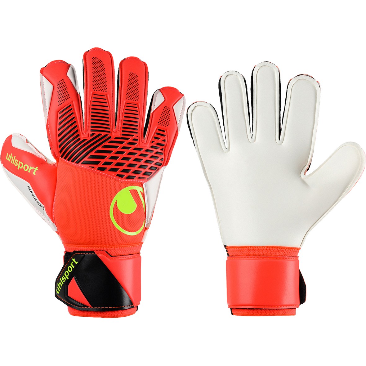 Uhlsport FM ZNE SUPERSOFT keepershandschoenen fluo red white fluo yellow