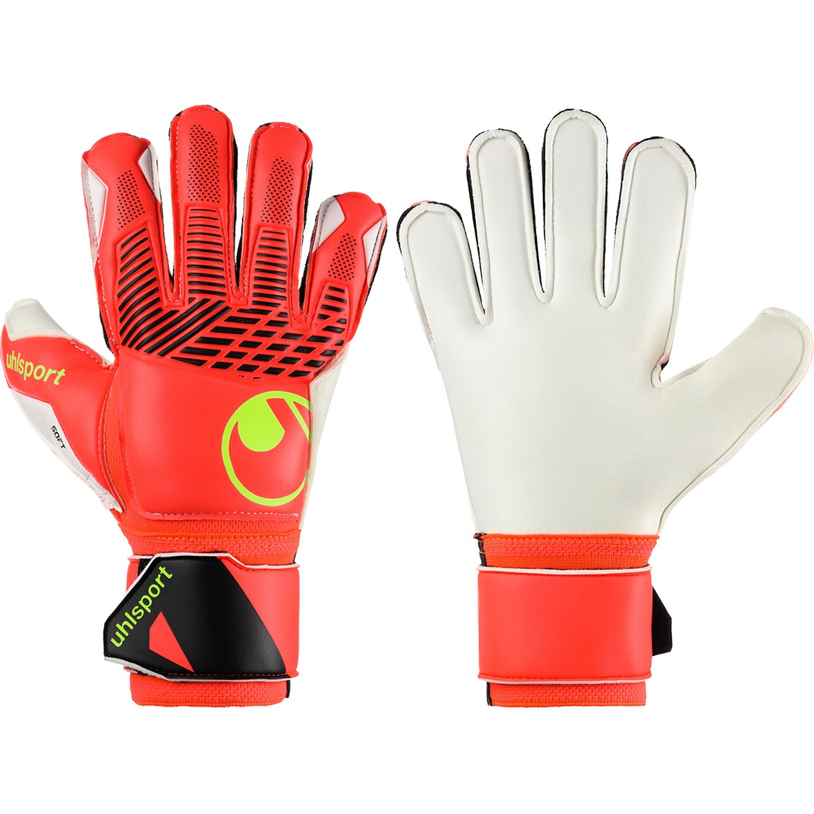Uhlsport FM ZNE SOFT FLEX FRAME keepershandschoenen fluo red white fluo yellow