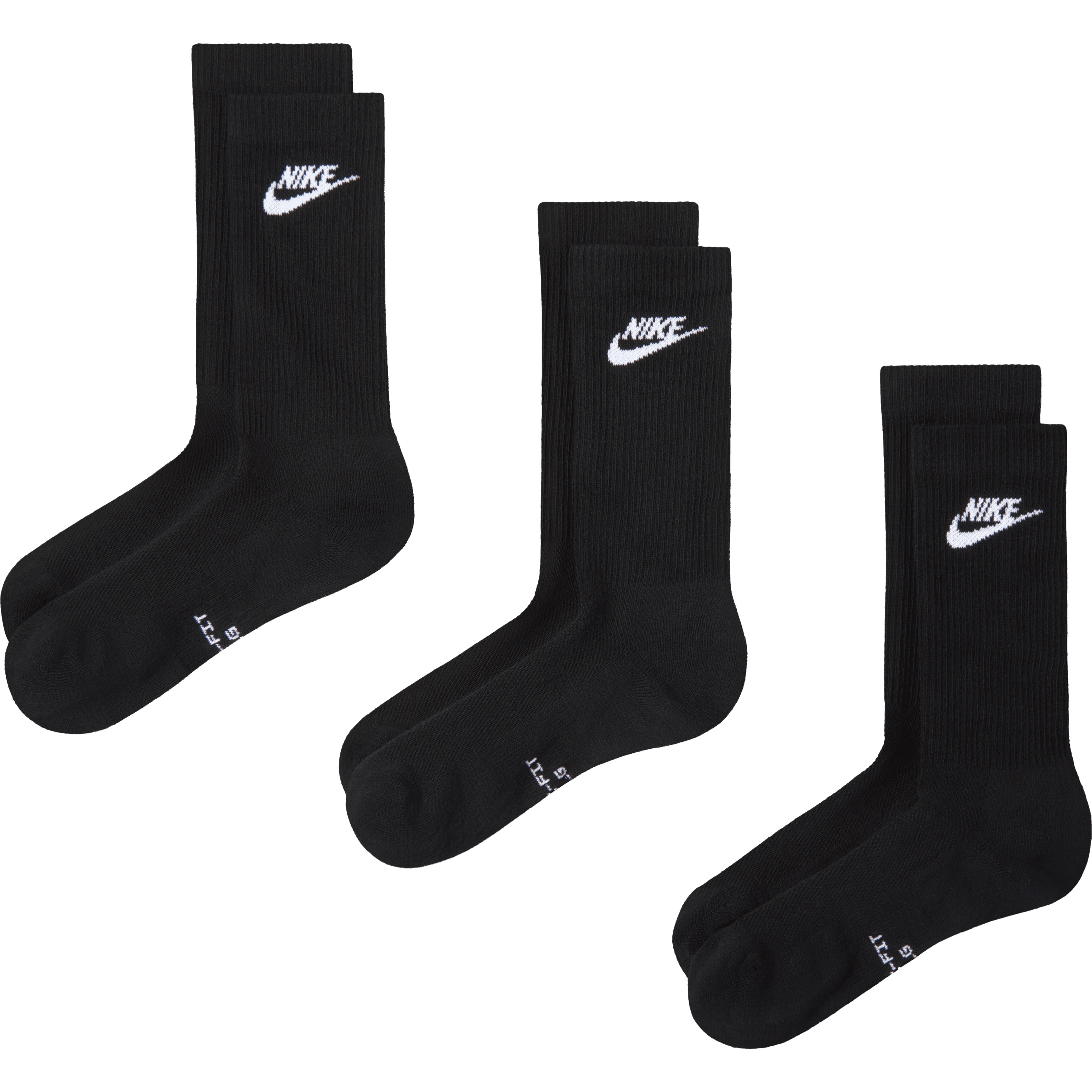 Nike Everyday Elevated sokken black 3-pack 