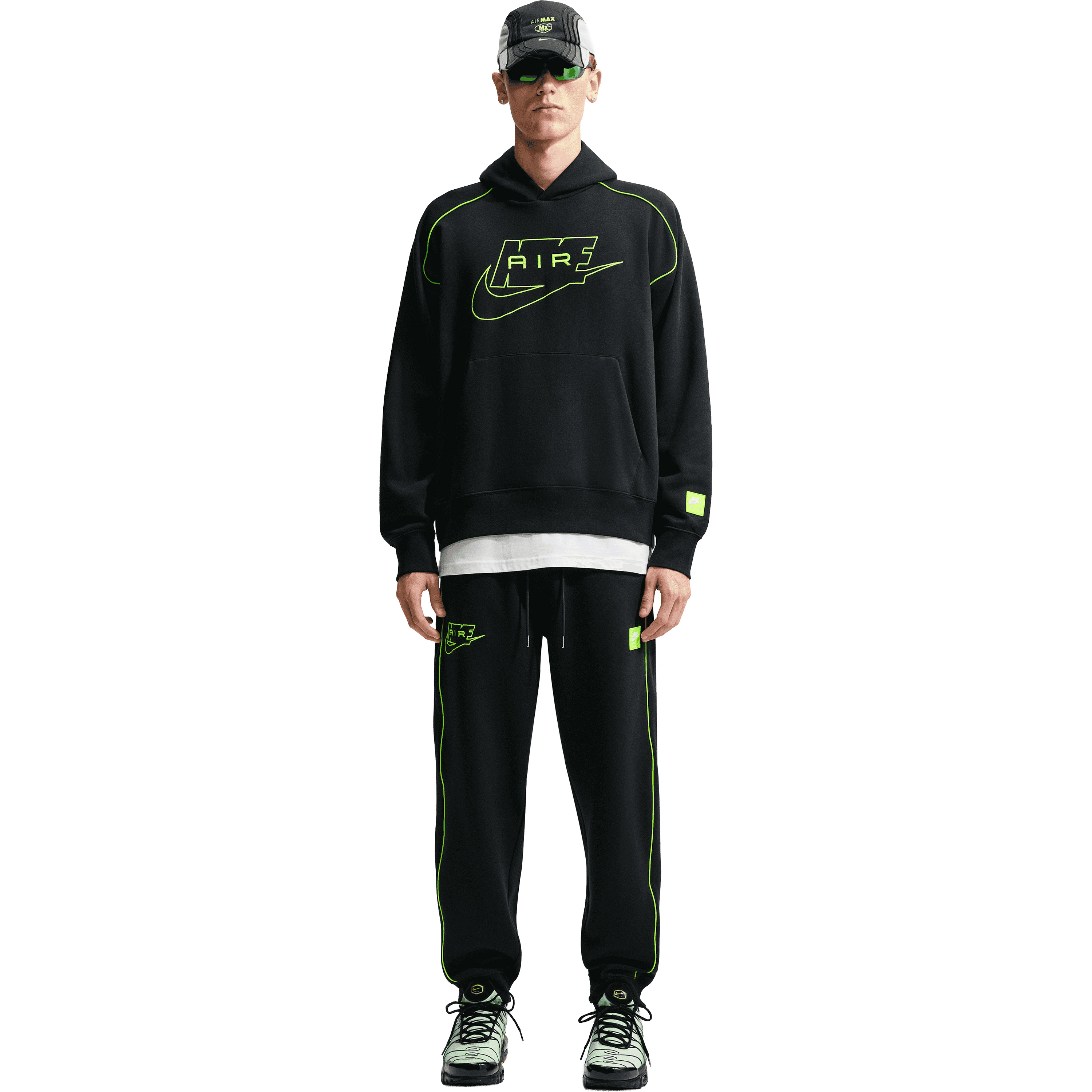 Nike Air hoodie heren black volt  