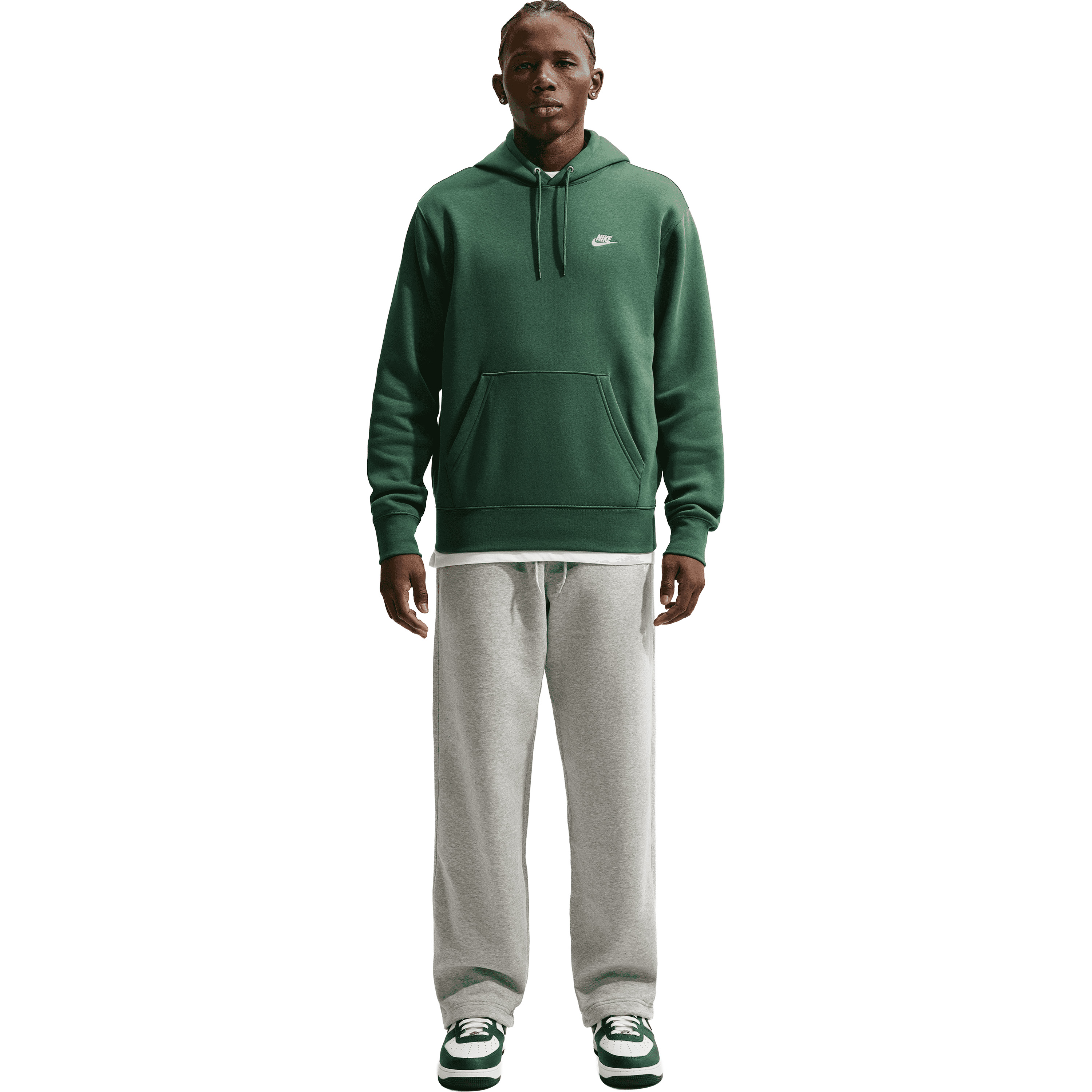 Nike Club hoodie heren fir white 