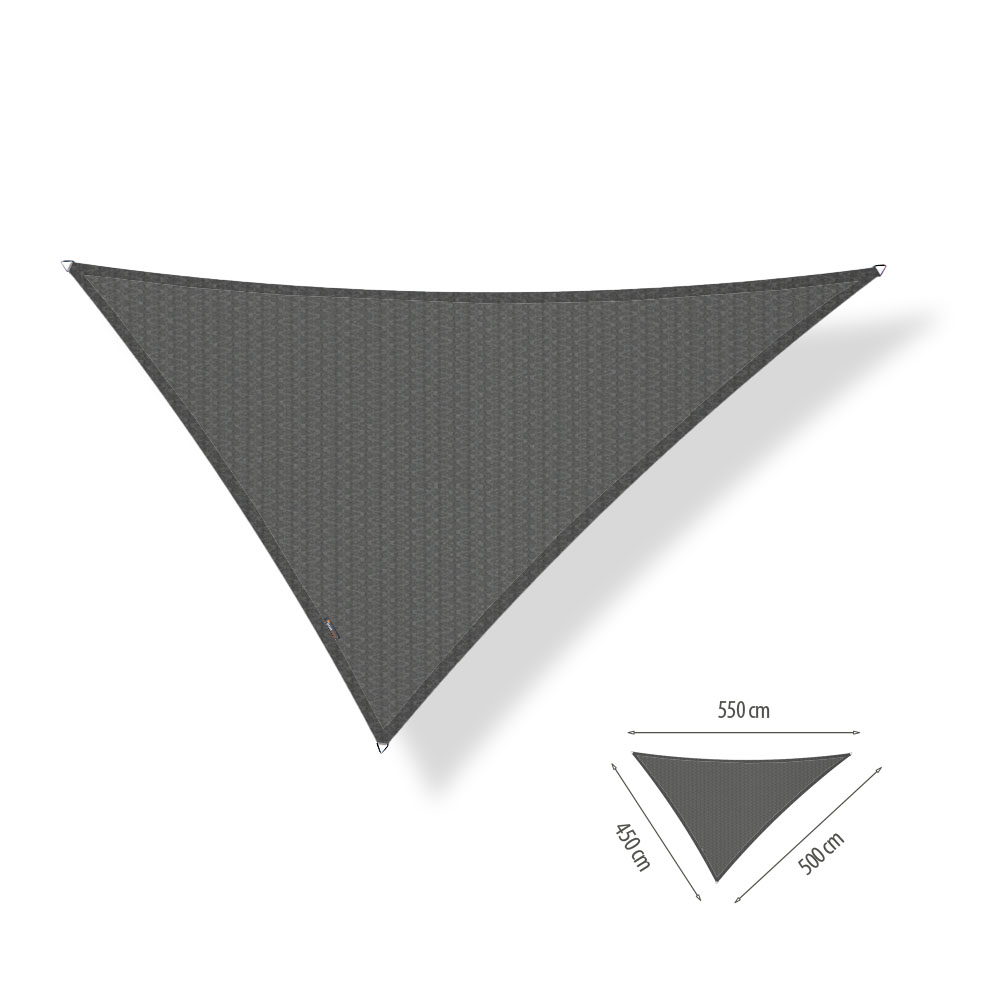 Shadow Comfort Driehoek schaduwdoek 450 x 500 x 550 cm cool grey 