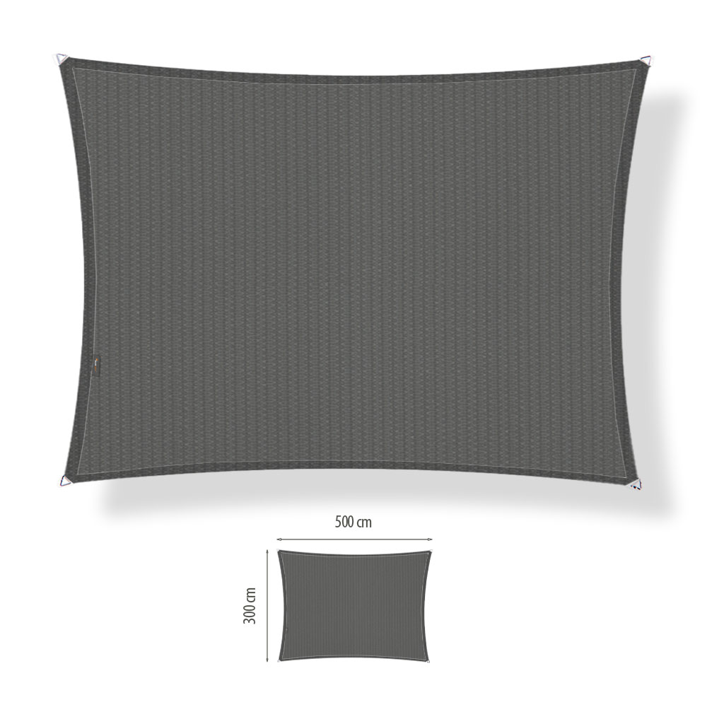 Shadow Comfort Rechthoek schaduwdoek 300 x 500 cm cool grey 