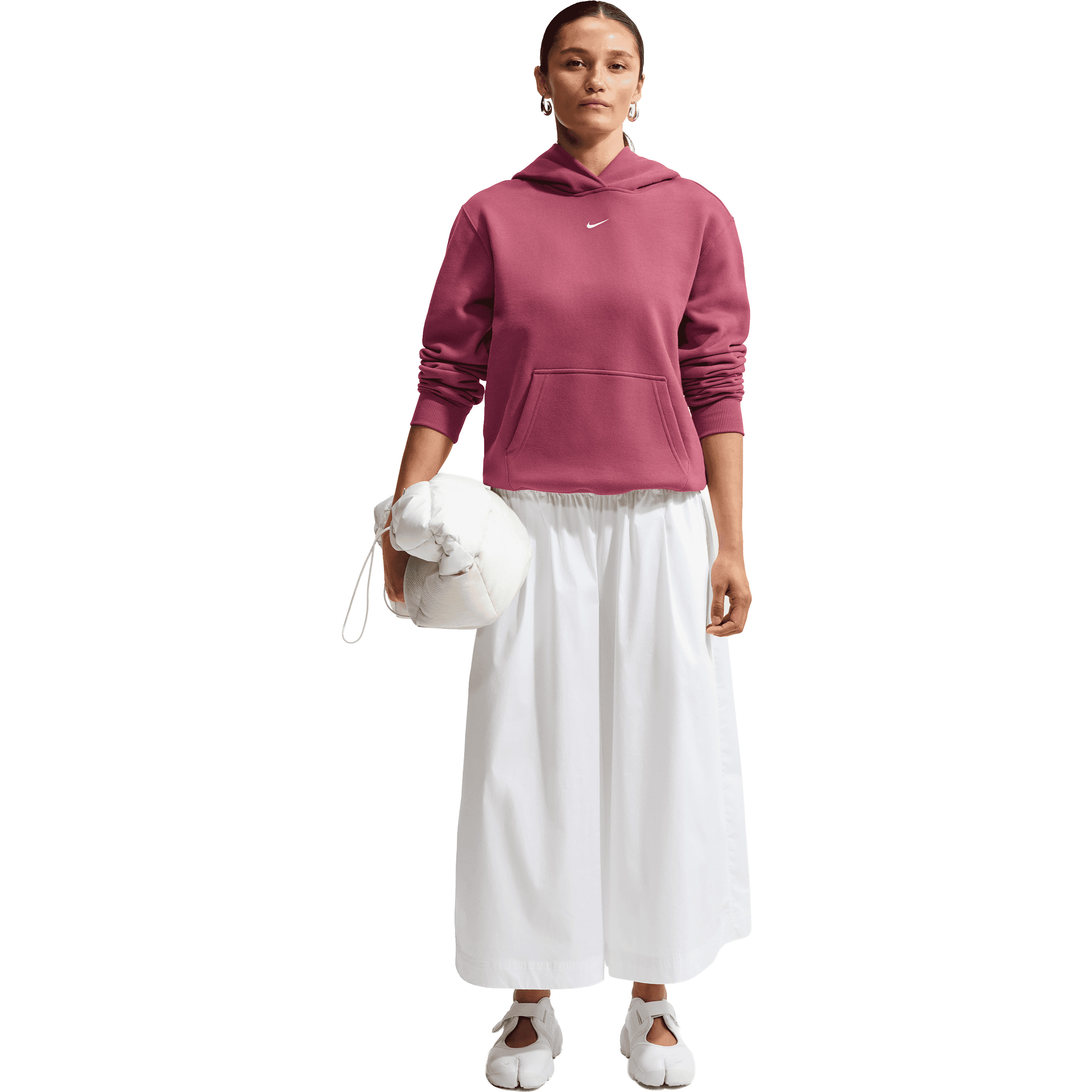 Nike Studio Fleece hoodie dames pink smoke sail   