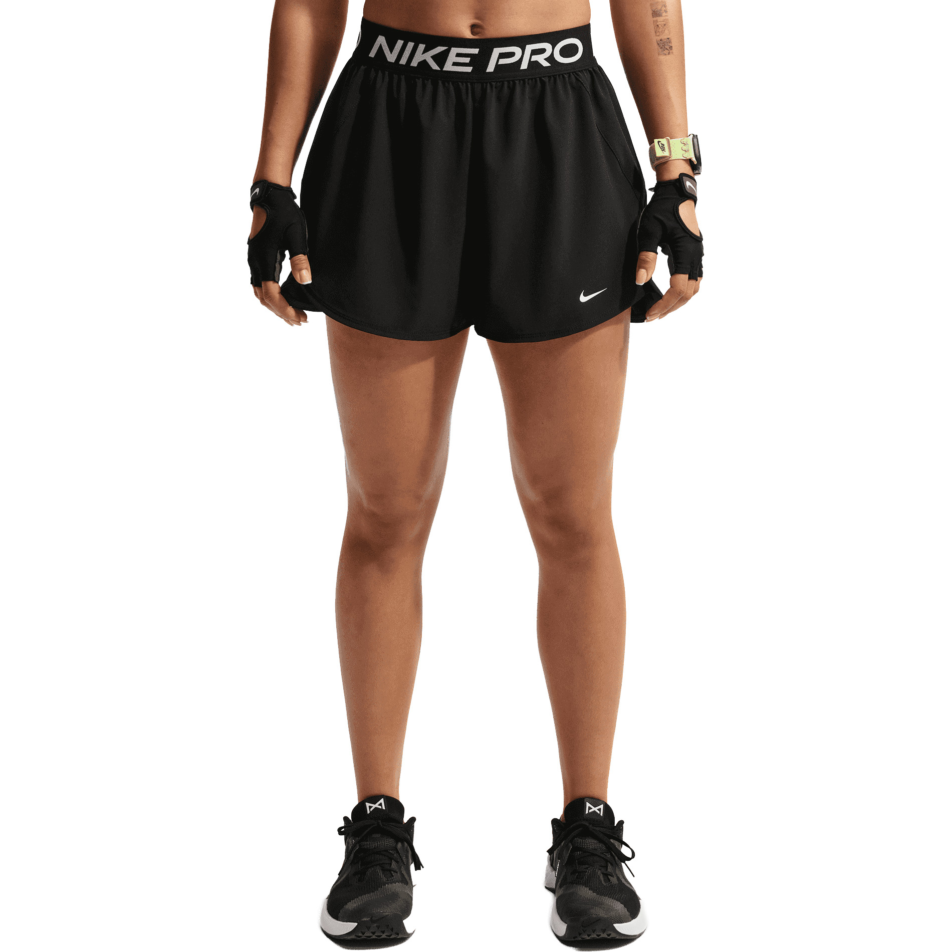 Nike Pro short dames white black 