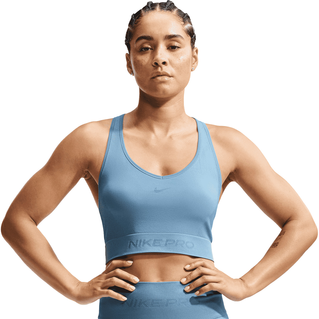 Nike Pro Seamless tanktop dames work blue 