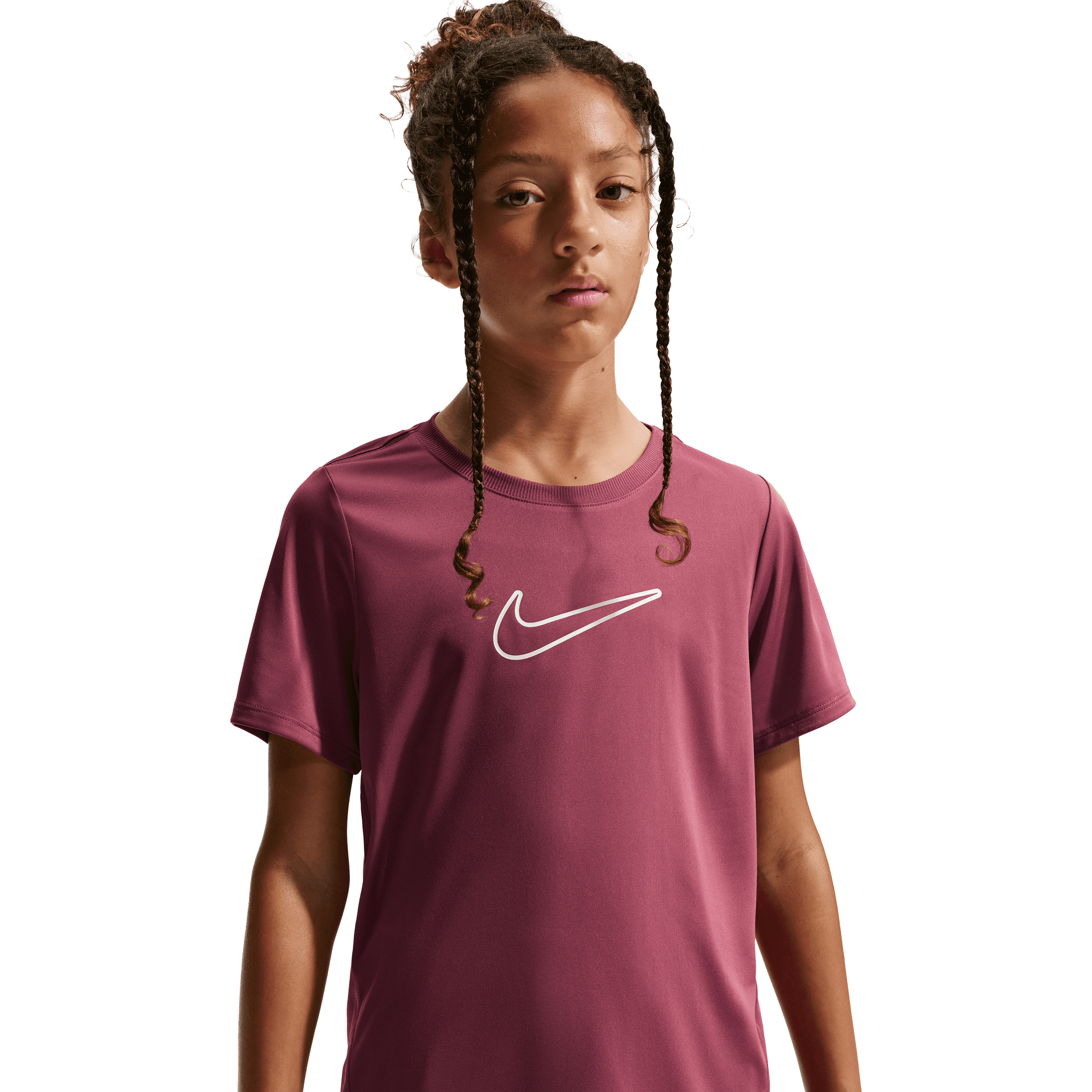 Nike One Fitted shirt junior pink smoke white 