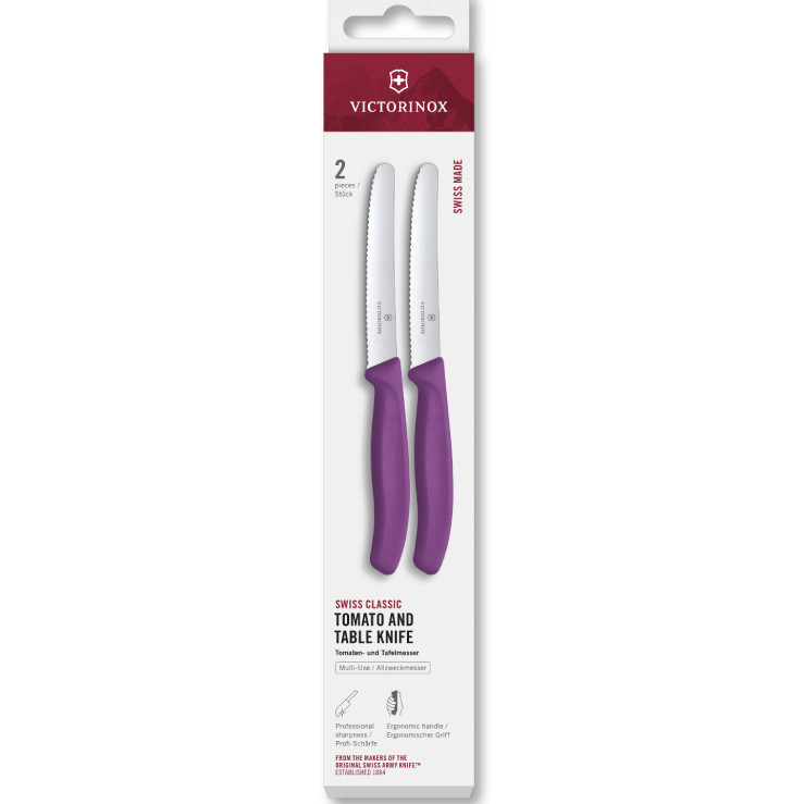 Victorinox Swiss Classic Kartel tafelmes purple per 2 stuks  