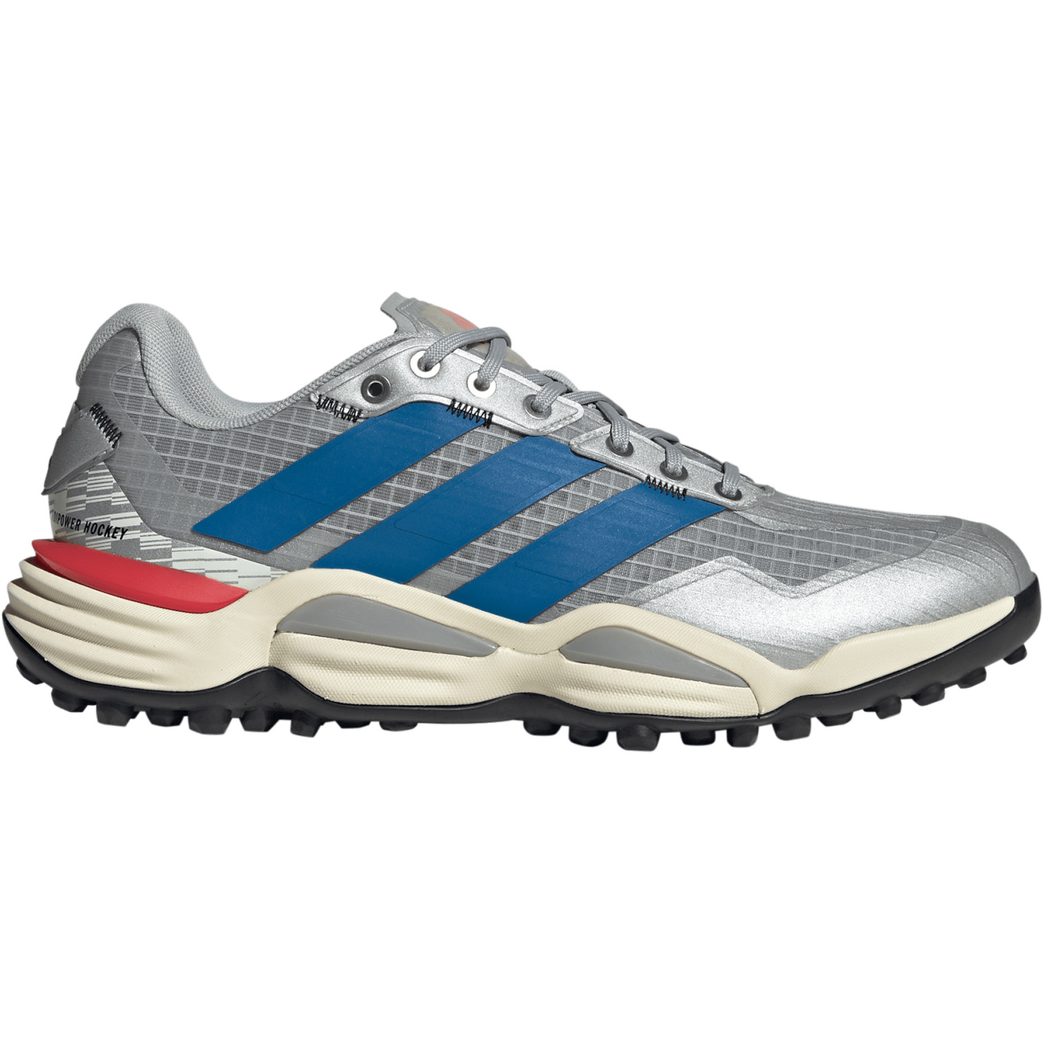 Adidas Adipower 4 hockeyschoenen silver met bright royal pure ruby