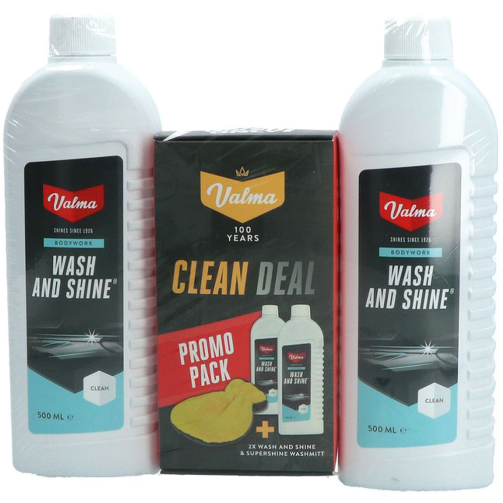 Valma S05 Wash and Shine 2x 500ml en Supershine Washandschoen 