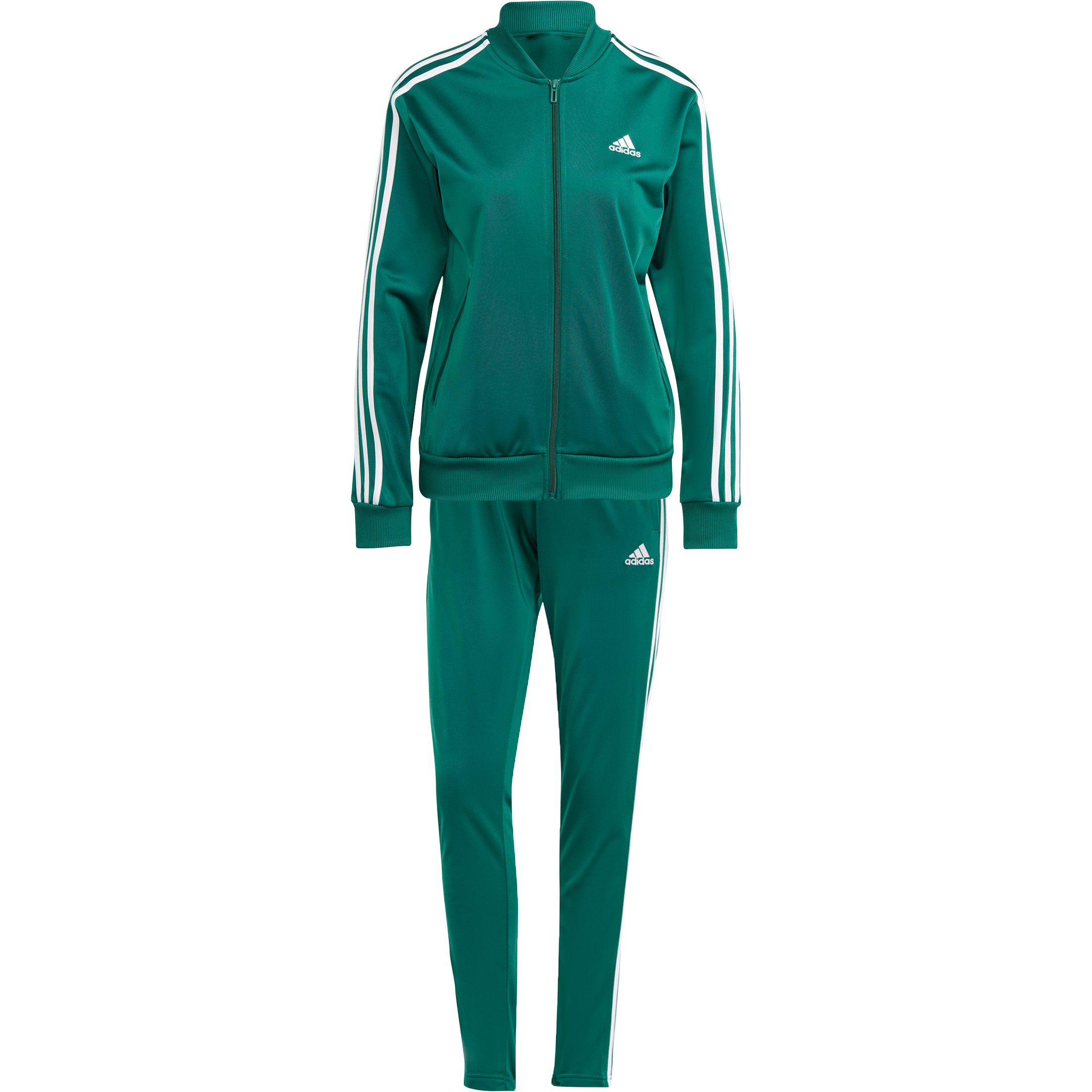 bed in verlegenheid gebracht Gom Adidas Essentials 3-Stripes trainingspak dames collegiate green white