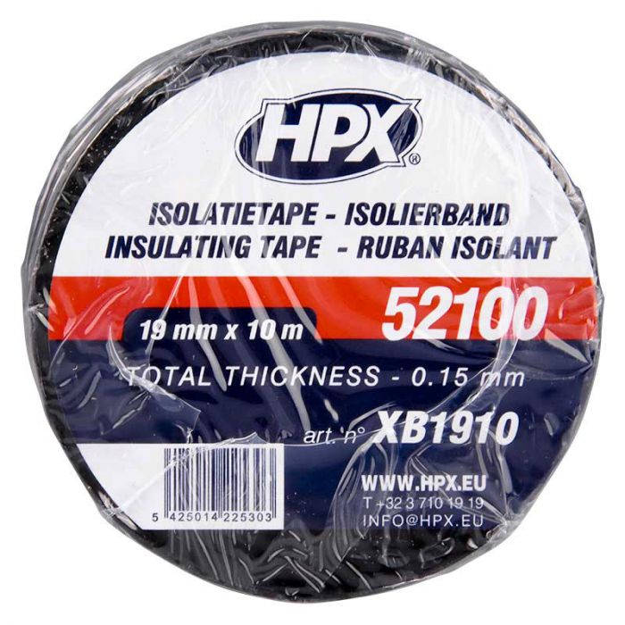 HPX 52100 isolatietape zwart 19 mm x 20 meter 