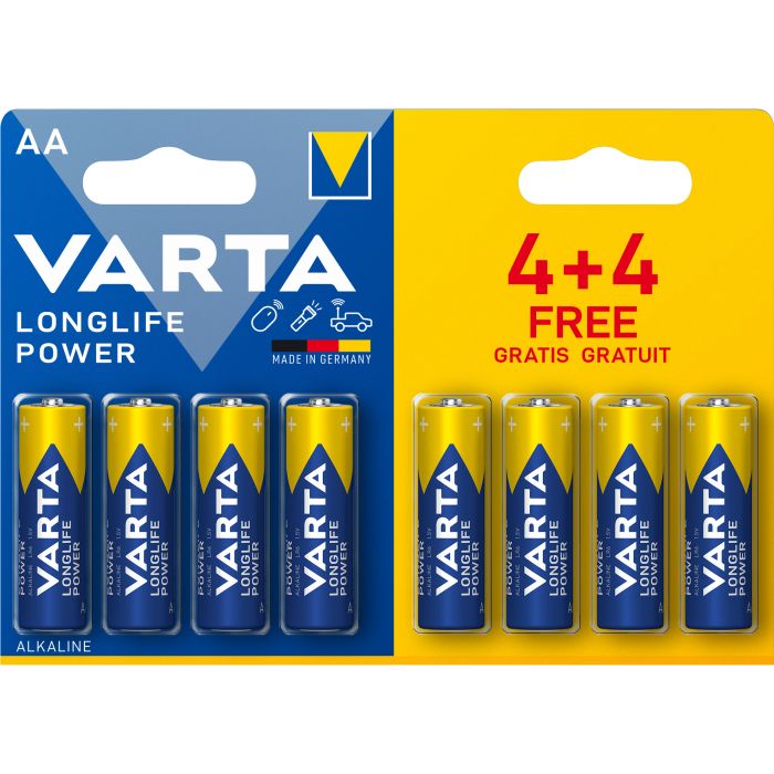 Varta Longlife Power Alkaline AA/LR6 batterij 8-pack 
