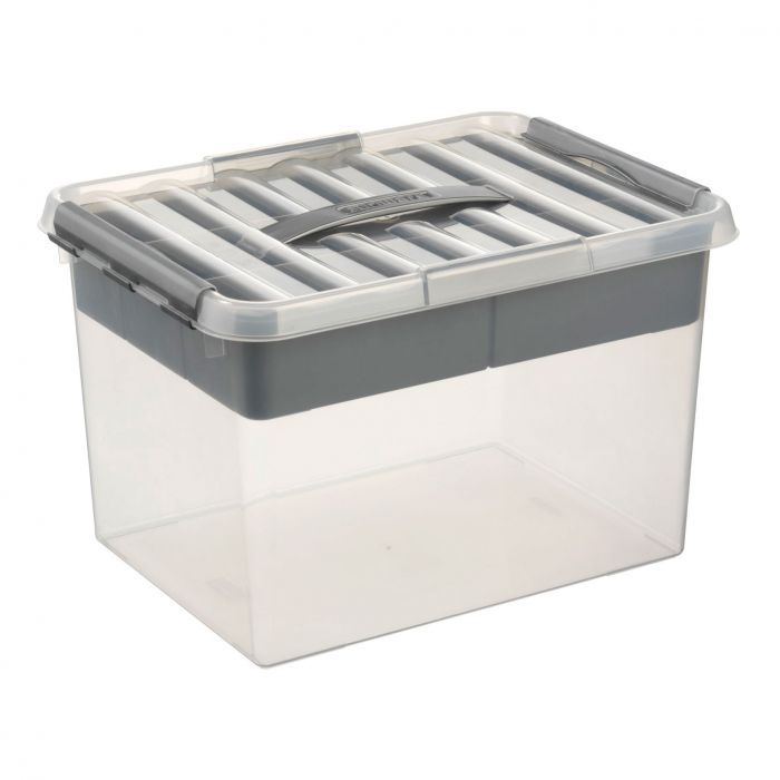 Sunware Q-Line Multi opbergbox 22 liter transparant metaal 