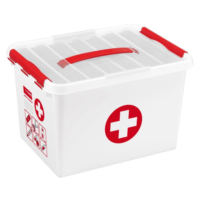 Sunware Q-Line First Aid opbergbox 22 liter wit rood 