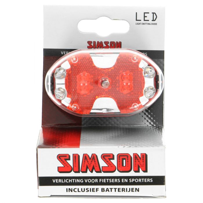 Simson Batterij Achterlicht fietsverlichting 5 LED rood 
