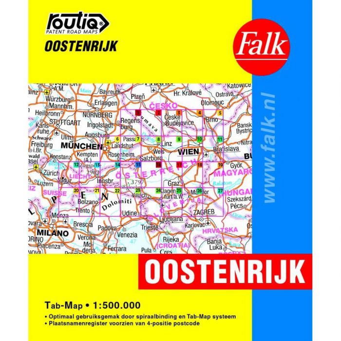 Falk Routiq autokaart Oostenrijk Tab Map 