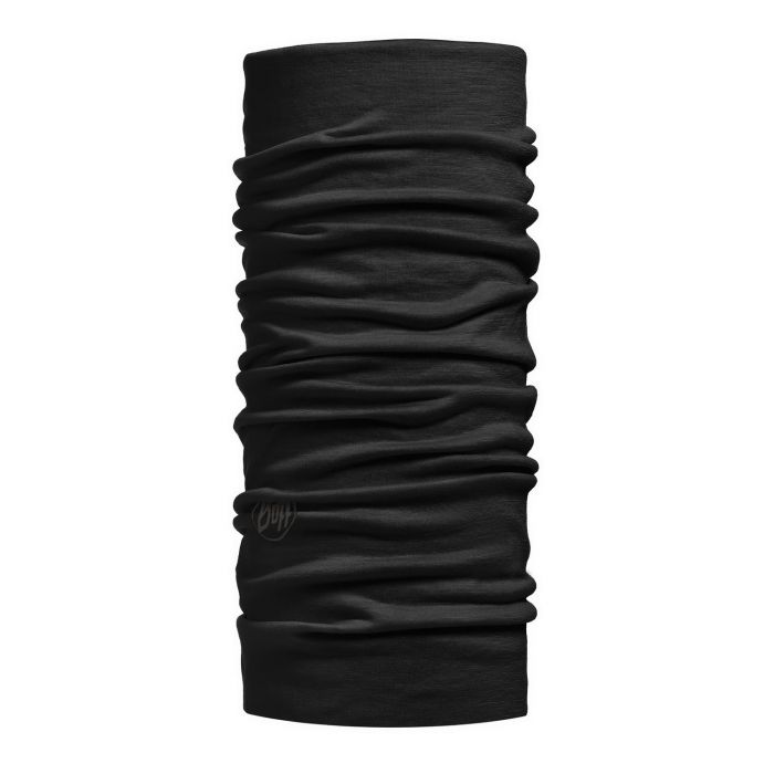 Buff Lightweight Merino Wool Tubular col solid black 
