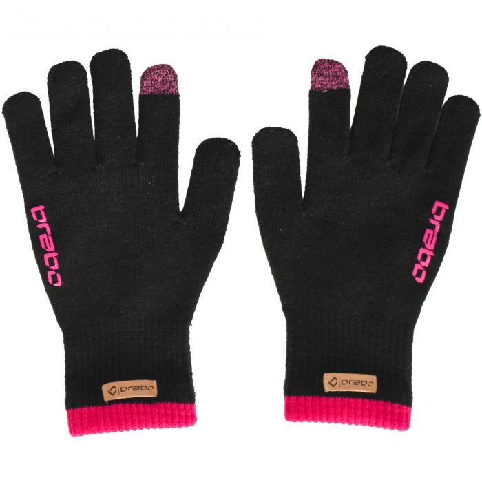 Brabo Wintergloves Swipe hockeyhandschoenen black pink 