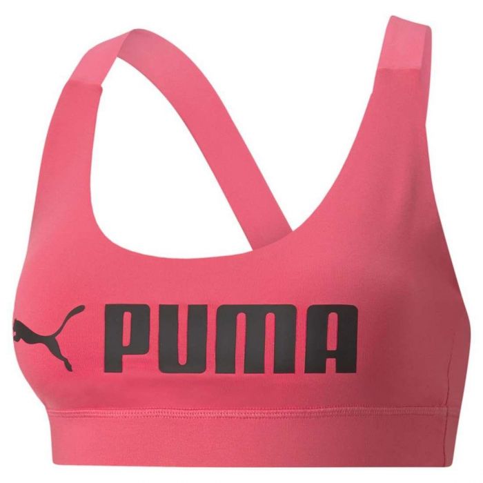 Puma Mid Impact Fit sport bh dames pink black 