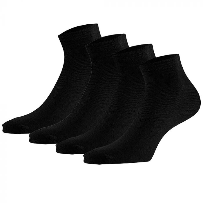 Apollo Bio-Cotton Basic sneaker sokken black 4-pack 