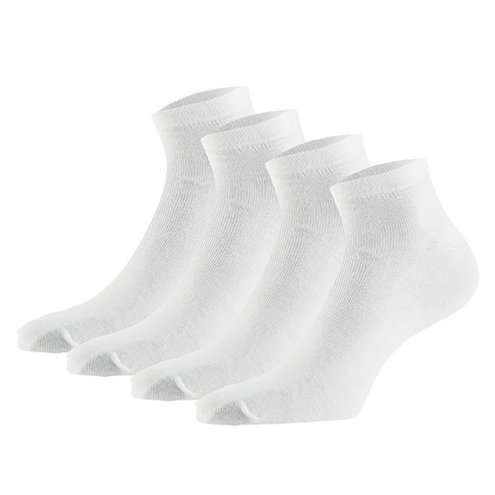 Apollo Bio-Cotton Basic sneaker sokken white 4-pack 