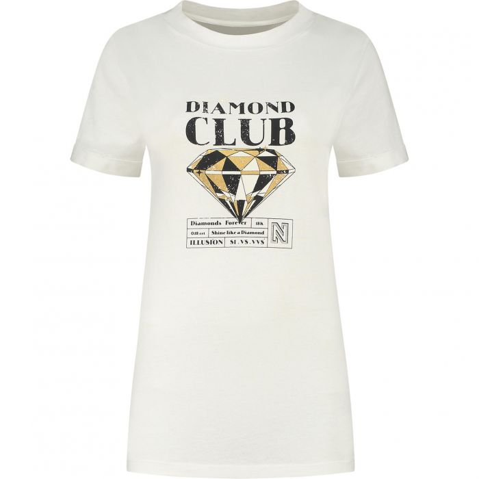 NIKKIE Diamond Club shirt dames star white 