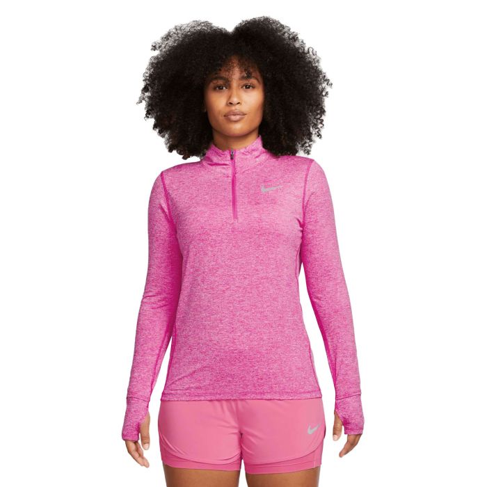 Nike Element Zip hardloopshirt dames active fuchsia medium soft pink heather