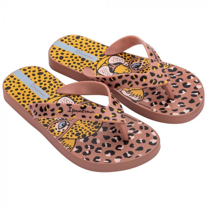 overhead voering aanvulling Ipanema Safari Fun Kids slippers junior pink yellow