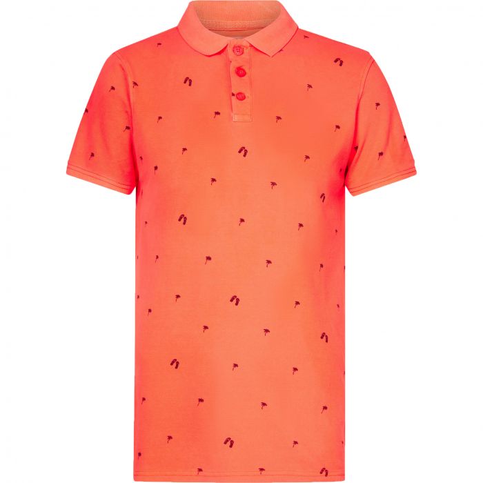 Petrol Industries All Over Print polo heren fiery coral 