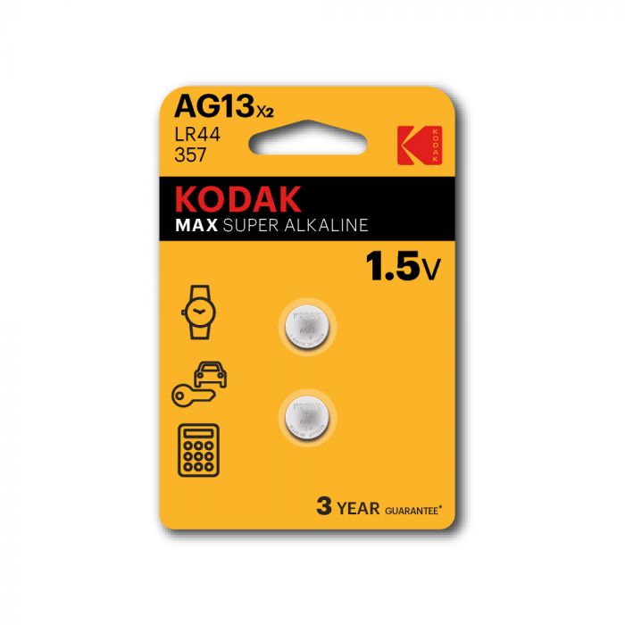 Kodak Max Super Alkaline AG13 1,5V knoopcel batterij 2-pack