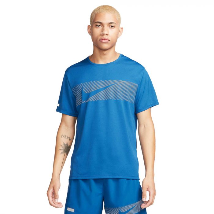 Nike Miler Flash Dri-FIT UV hardloopshirt heren court  blue reflective silver