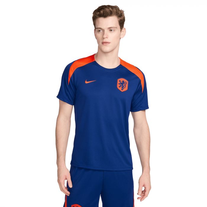 Nike Nederland Dri-FIT Strike voetbalshirt heren deep royal blue safety orange