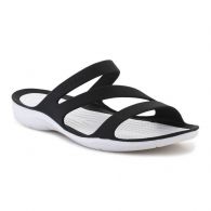 Crocs Swiftwater slippers dames black white 