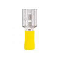 DWS Vlakstekkerhuls 6,3 mm geel per 10 stuks