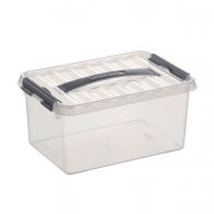 Sunware Q-Line opbergbox 6 liter transparant metaal 