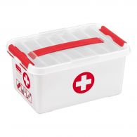 Sunware Q-Line First Aid opbergbox 6 liter wit rood 