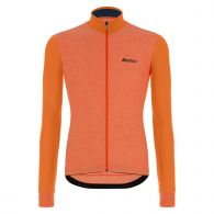 Santini Colore Puro Thermal Jersey fietsshirt heren orange fluor