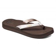 Reef Star Cushion Sassy slippers dames brown white 