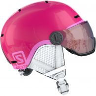 Salomon Grom Visor skihelm junior glossy pink 