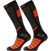 Sinner Pro Socks skisokken black orange 2-pack - EU 36 - 38