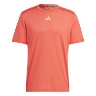 Adidas Workout Base Logo Tee trainingsshirt heren bright  red transparant