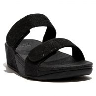 Fitflop LuLu Adjustable Shimmerlux Slides slippers dames black