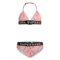 SuperRebel Isla bikini junior ao multi text pink 