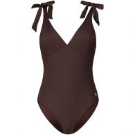 Ten Cate Beach Bow badpak dames chocolate rib 